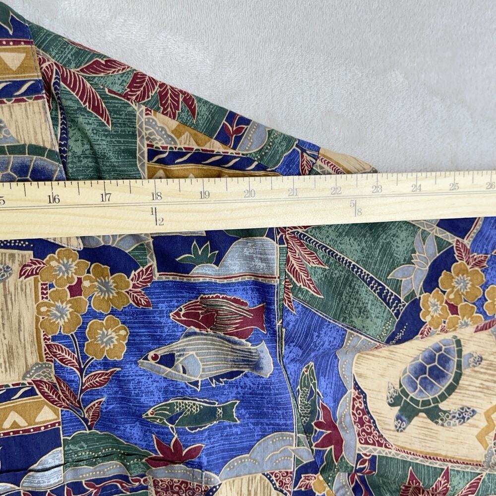 Tori Richard Hawaiian Shirt XL Cotton Lawn Sea Turtle Honu Print Made In USA - Picture 12 of 12